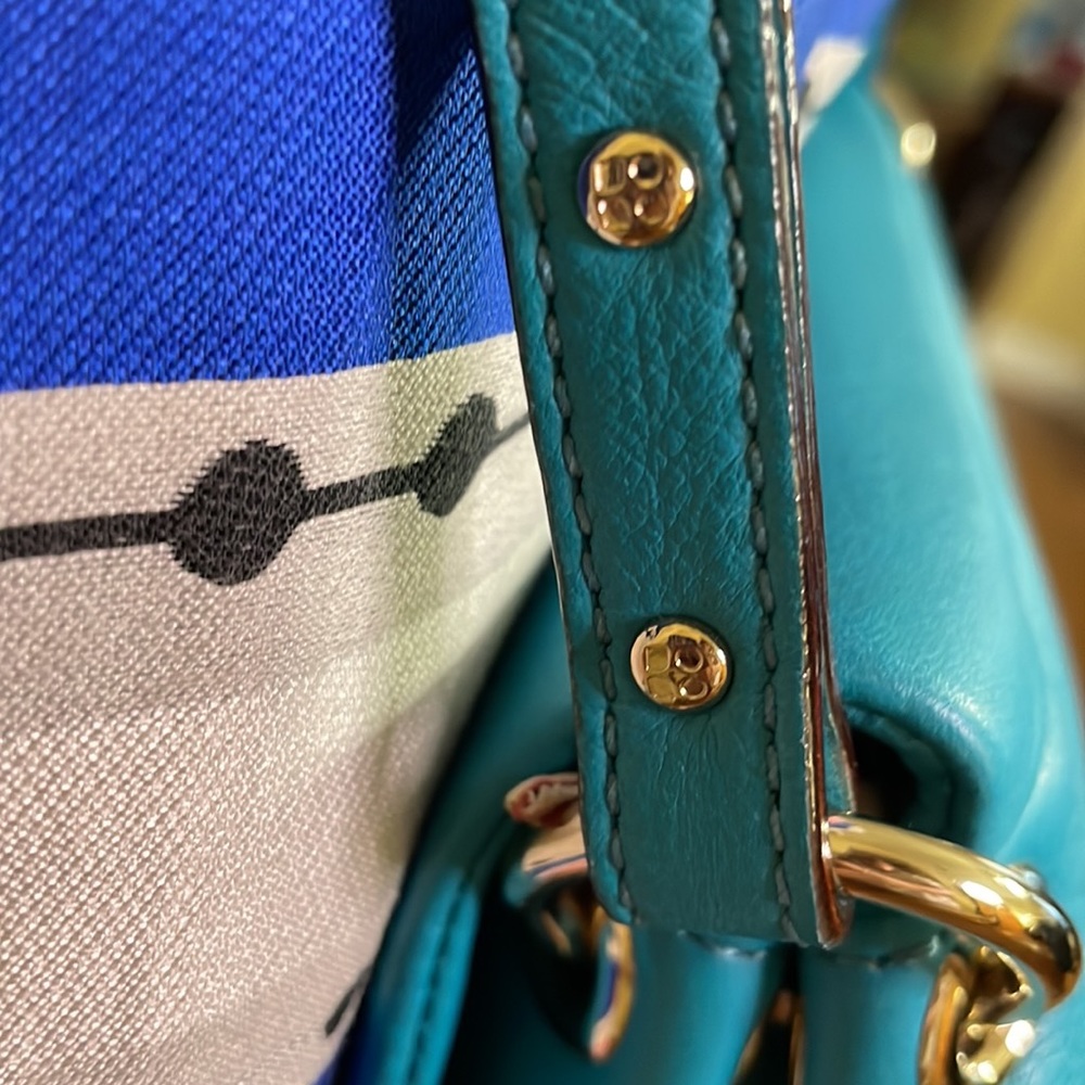 Kate spade teal color genuine leather bag - Picture 7 of 10